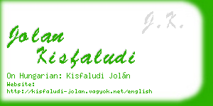 jolan kisfaludi business card